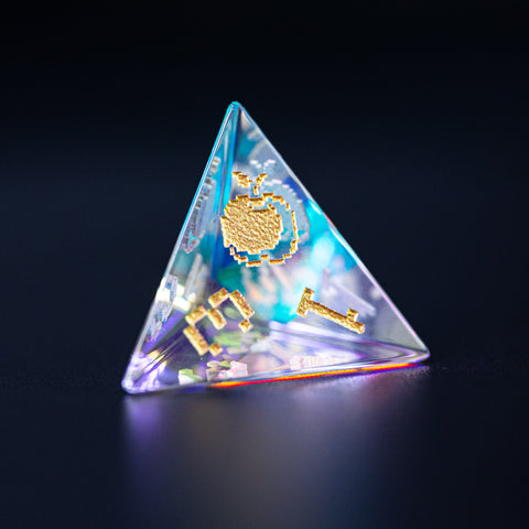 URWizards D&D Dichroic Prism Glass Engraved Dice Set Pixel Art RPG - Urwizards
