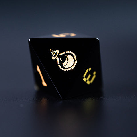 URWizards D&D Obsidian Engraved Dice Set Pixel Art RPG - Urwizards
