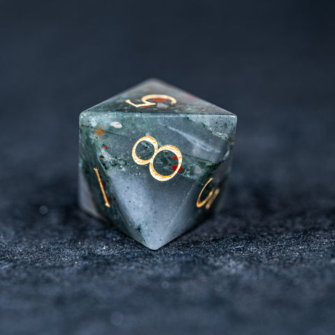 URWizards D&D Bloodstone Engraved Dice Set Dragon Style - Urwizards