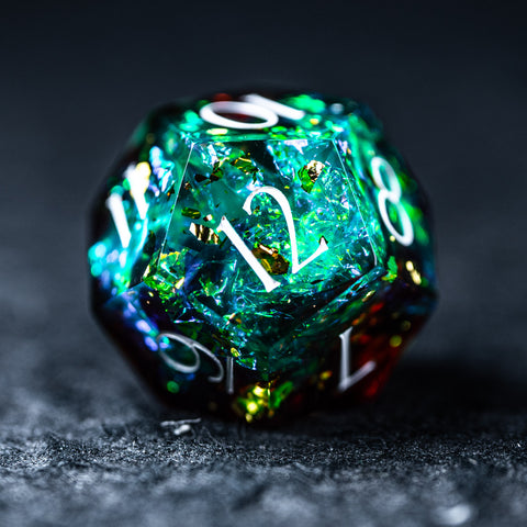 URWizards D&D Toxic Resin Engraved Dice Set Dragon Style - Urwizards