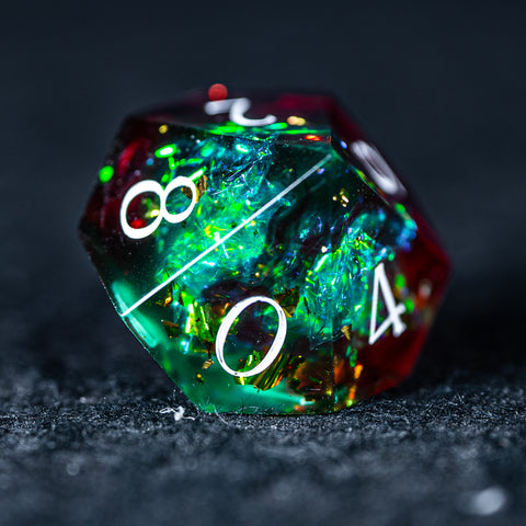 URWizards D&D Toxic Resin Engraved Dice Set Dragon Style - Urwizards