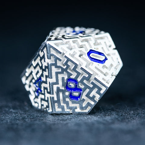 URWizards D&D Hollowed Metal Engraved Dice Set Alchemy Core Silver - Urwizards