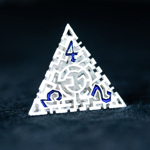 URWizards D&D Hollowed Metal Engraved Dice Set Alchemy Core Silver - Urwizards