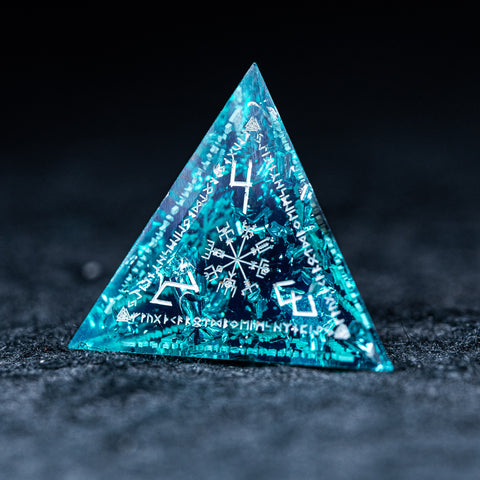 URWizards D&D Resin Ice Glitter Engraved Dice Set Nordic Style - Urwizards
