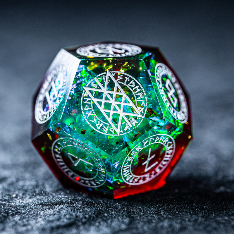 URWizards D&D Toxic Resin Engraved Dice Set Nordic Style - Urwizards