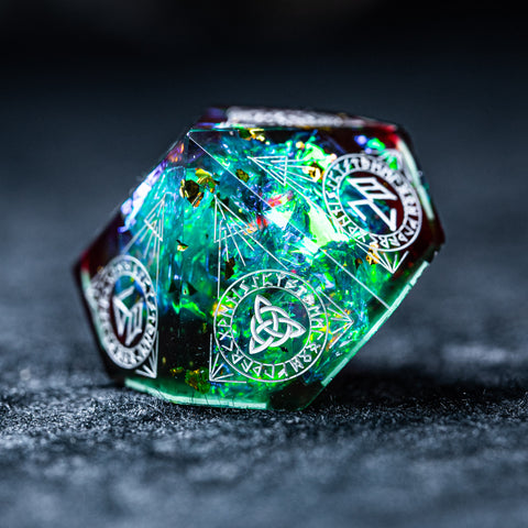 URWizards D&D Toxic Resin Engraved Dice Set Nordic Style - Urwizards