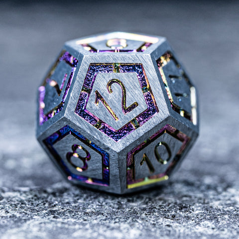 URWizards D&D Metal Engraved Dice Set Dwarf Plating Small Size - Urwizards