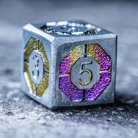URWizards D&D Metal Engraved Dice Set Dwarf Plating Small Size - Urwizards
