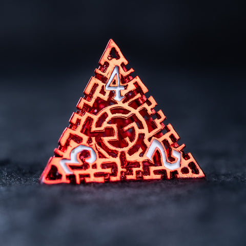 URWizards D&D Hollowed Metal Engraved Dice Set Alchemy Core Red - Urwizards