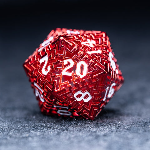 URWizards D&D Hollowed Metal Engraved Dice Set Alchemy Core Red - Urwizards