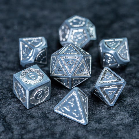 URWizards D&D Metal Dice Set Dwarf Silver Small Size - Urwizards