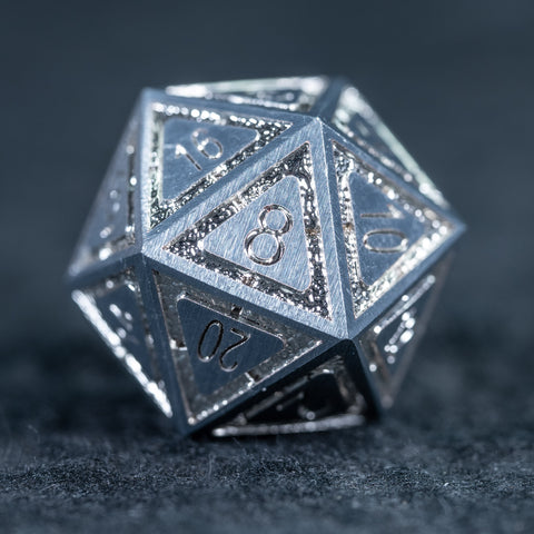 URWizards D&D Metal Dice Set Dwarf Silver Small Size - Urwizards