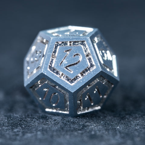 URWizards D&D Metal Dice Set Dwarf Silver Small Size - Urwizards