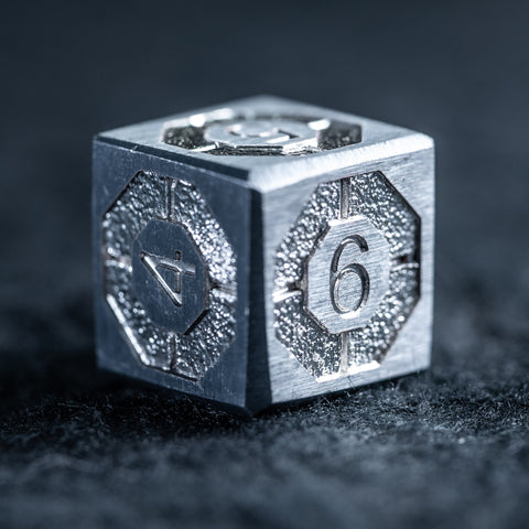 URWizards D&D Metal Dice Set Dwarf Silver Small Size - Urwizards