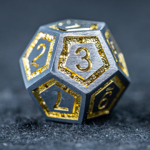 URWizards D&D Metal Dice Set Dwarf Gold Small Size - Urwizards