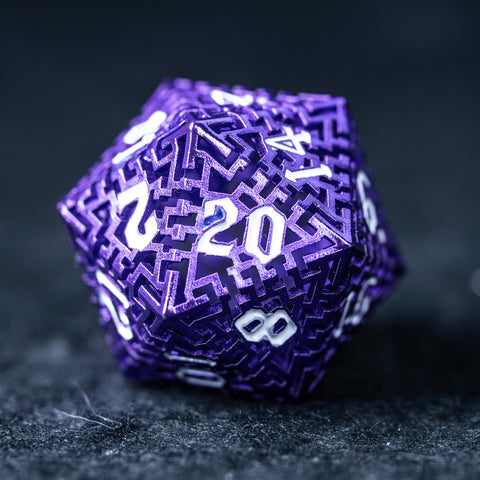 URWizards D&D Hollowed Metal Dice Set Alchemy Core Purple - Urwizards