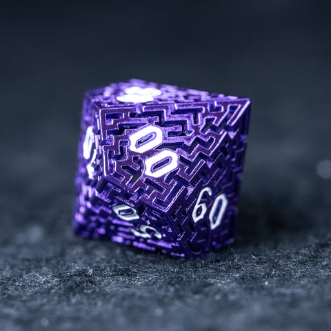 URWizards D&D Hollowed Metal Dice Set Alchemy Core Purple - Urwizards