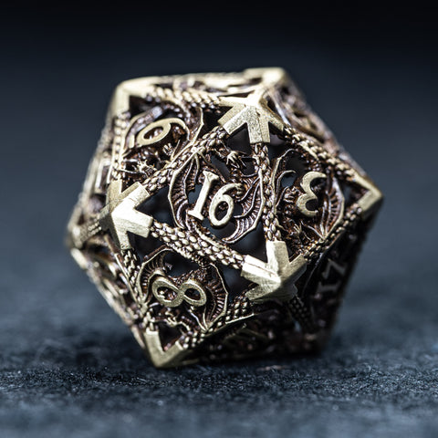 URWizards D&D Hollowed Metal Dice Set Dragon Grey - Urwizards