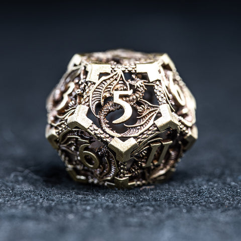 URWizards D&D Hollowed Metal Dice Set Dragon Grey - Urwizards