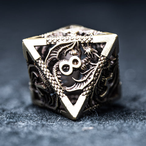 URWizards D&D Hollowed Metal Dice Set Dragon Grey - Urwizards