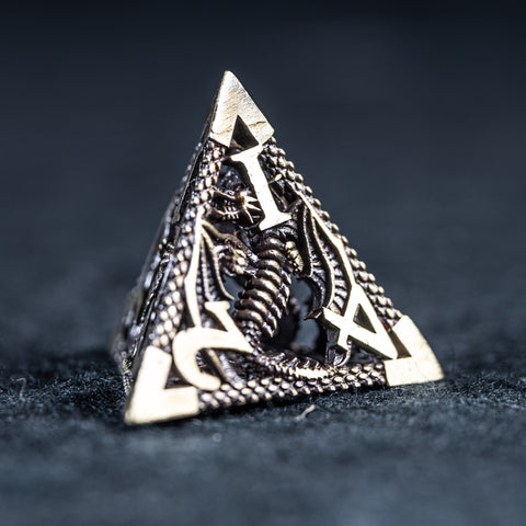 URWizards D&D Hollowed Metal Dice Set Dragon Grey - Urwizards