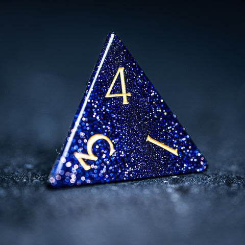 URWizards D&D Blue Sandstone Engraved Dice Set Dragon Style - Urwizards