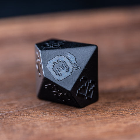 URWizards D&D Obsidian Raised Dice Set Pixel Art RPG - Urwizards