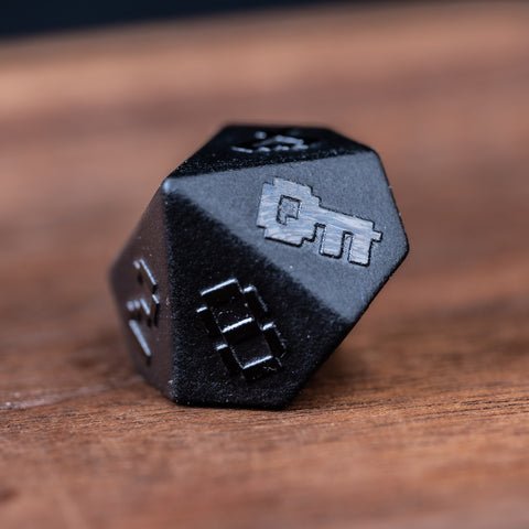 URWizards D&D Obsidian Raised Dice Set Pixel Art RPG - Urwizards