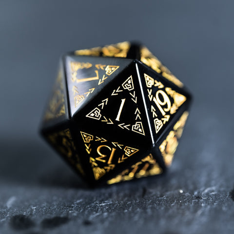 URWizards Dnd Engraved Obsidian Dice Set Bohemian Style - Urwizards