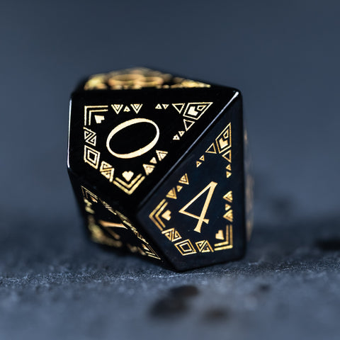 URWizards Dnd Engraved Obsidian Dice Set Bohemian Style - Urwizards
