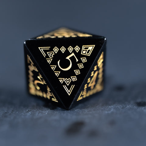 URWizards Dnd Engraved Obsidian Dice Set Bohemian Style - Urwizards
