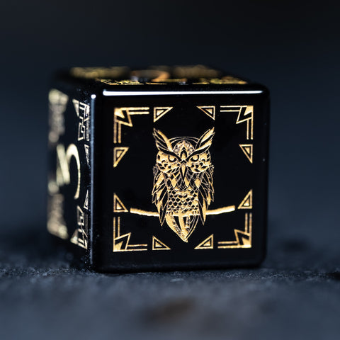 URWizards Dnd Engraved Obsidian Dice Set Bohemian Style - Urwizards