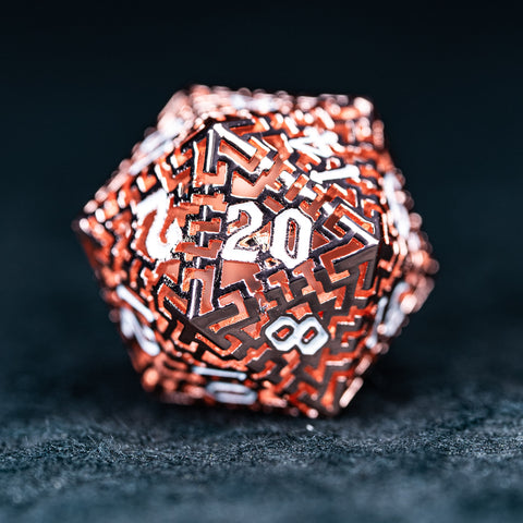 URWizards D&D Hollowed Metal Dice Set Alchemy Core Orange - Urwizards