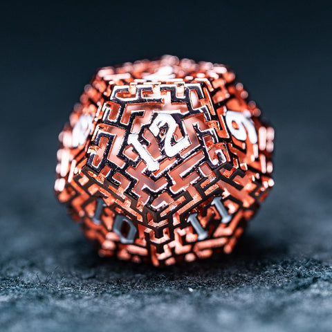 URWizards D&D Hollowed Metal Dice Set Alchemy Core Orange - Urwizards