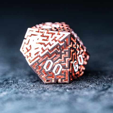URWizards D&D Hollowed Metal Dice Set Alchemy Core Orange - Urwizards