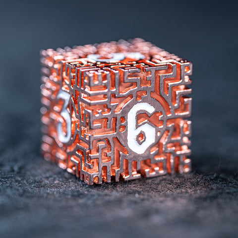 URWizards D&D Hollowed Metal Dice Set Alchemy Core Orange - Urwizards