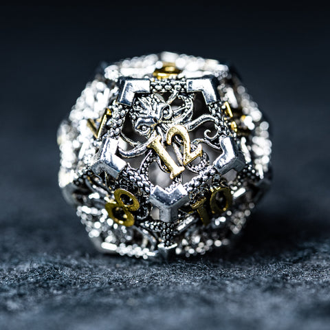 URWizards D&D Hollowed Metal Dice Set Cthulhu Silver - Urwizards