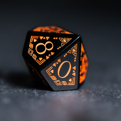 URWizards Dnd Engraved Obsidian Dice Set Bohemian Style - Urwizards