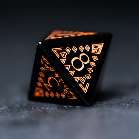 URWizards Dnd Engraved Obsidian Dice Set Bohemian Style - Urwizards