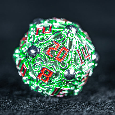 URWizards D&D Hollowed Metal Dice Set Cthulhu Green - Urwizards