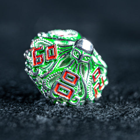 URWizards D&D Hollowed Metal Dice Set Cthulhu Green - Urwizards