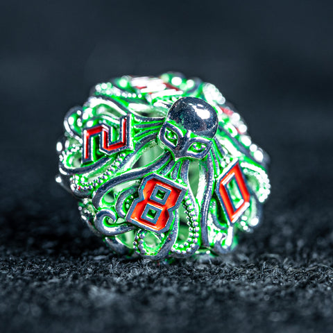 URWizards D&D Hollowed Metal Dice Set Cthulhu Green - Urwizards
