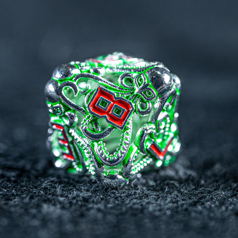 URWizards D&D Hollowed Metal Dice Set Cthulhu Green - Urwizards