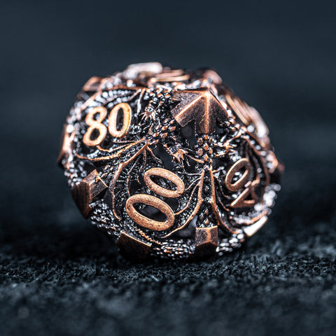 URWizards D&D Hollowed Metal Dice Set Dragon Red - Urwizards