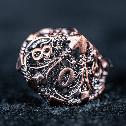 URWizards D&D Hollowed Metal Dice Set Dragon Red - Urwizards