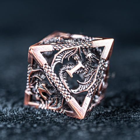 URWizards D&D Hollowed Metal Dice Set Dragon Red - Urwizards