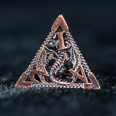 URWizards D&D Hollowed Metal Dice Set Dragon Red - Urwizards