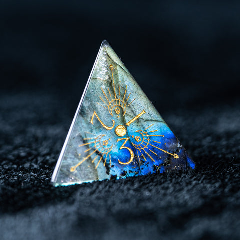 URWizards D&D Labradorite Engraved Dice Set Lunar Eclipse - Urwizards