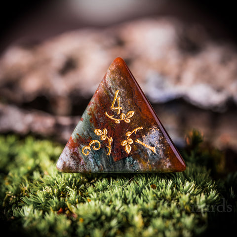 URWizards Dnd Indian Agate Gemstone Engraved Dice Set Plant Vine Style - Urwizards
