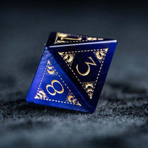URWizards D&D Purple Cat's Eye Engraved Dice Set Lunar Eclipse - Urwizards